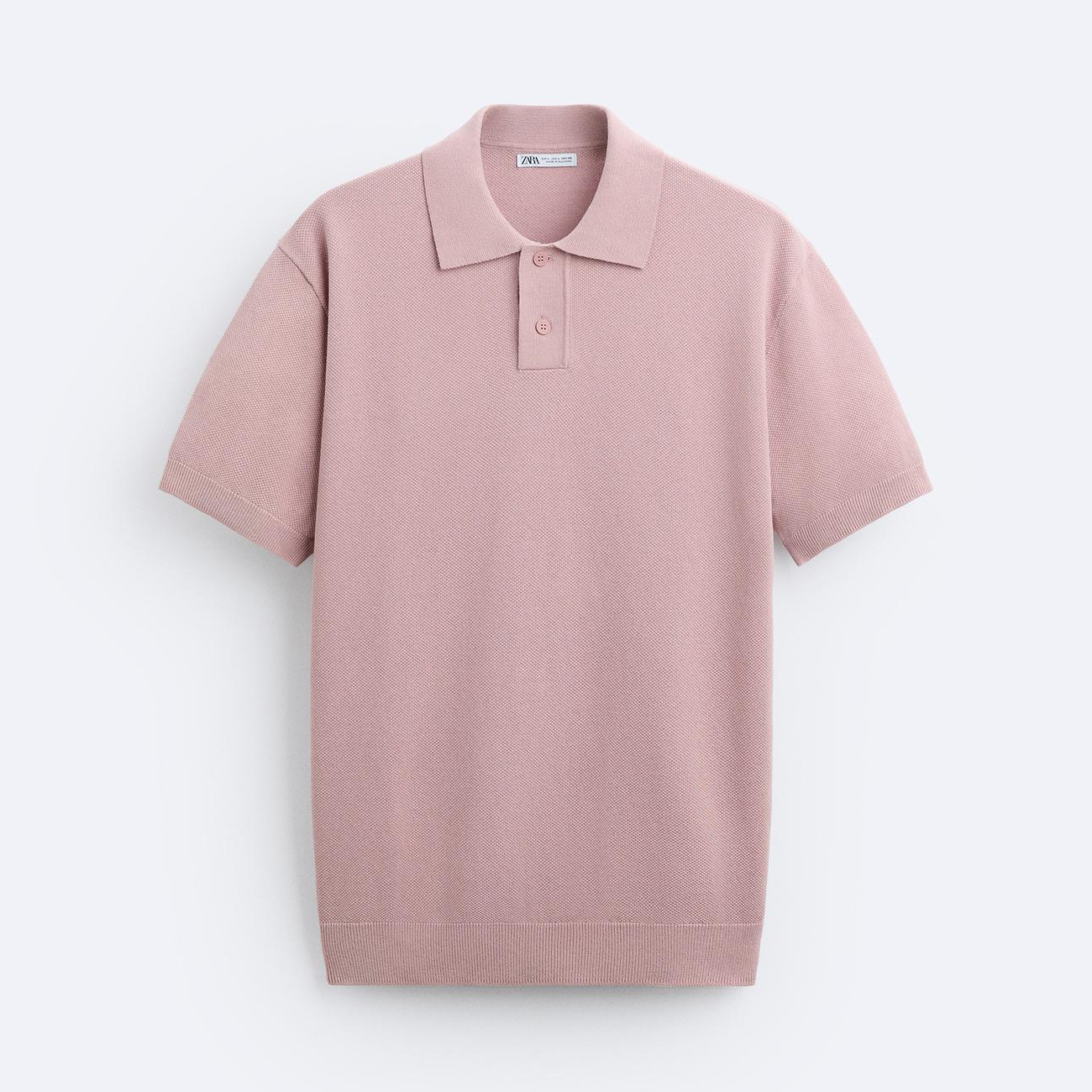 Поло Zara Textured Knit, розовый поло zara textured shirt зеленоватый