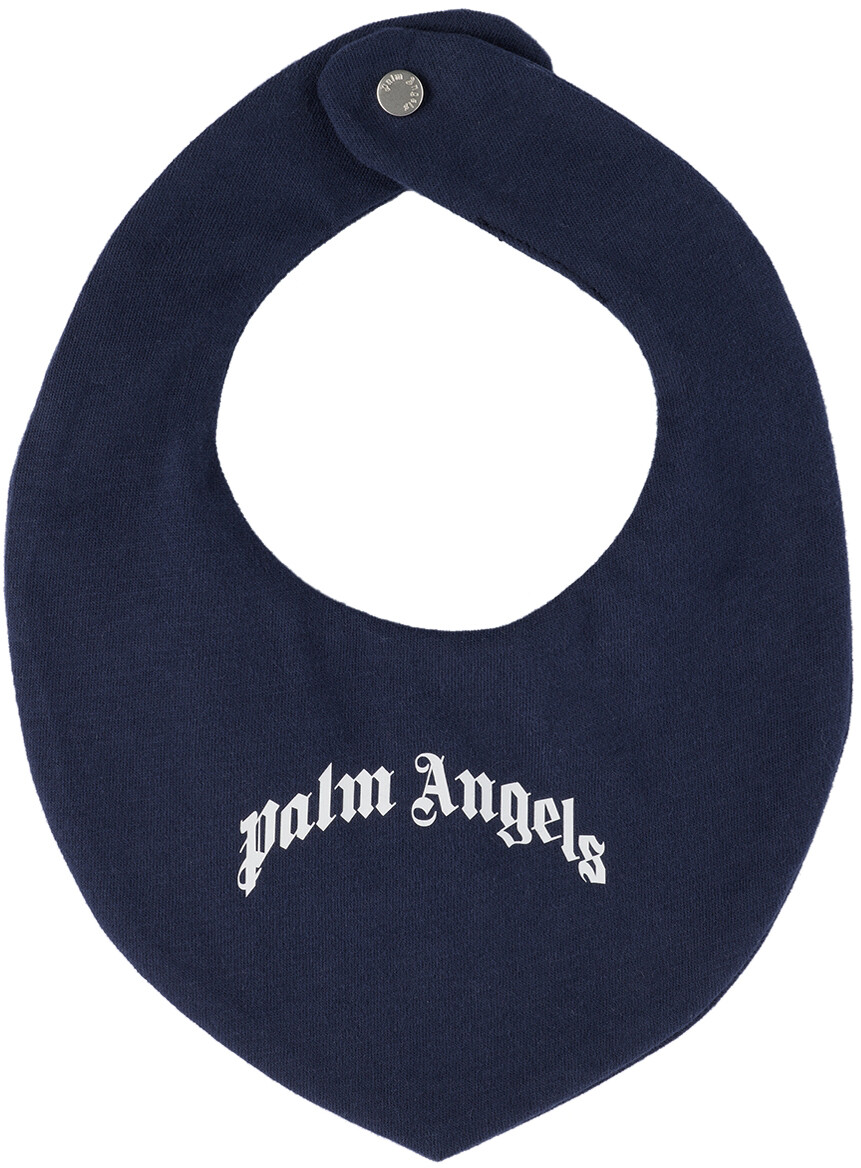 

Детский темно-синий изогнутый нагрудник с логотипом Palm Angels