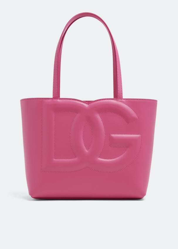 Сумка-тоут DOLCE&GABBANA Logo small shopper, розовый фото
