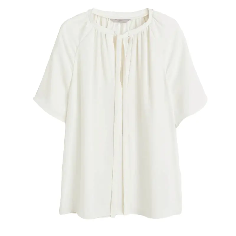 

Блузка H&M Short-sleeved Tie-detail, белый