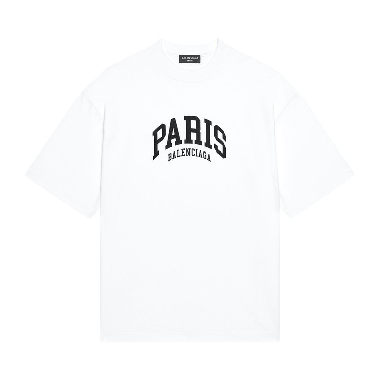 Футболка Balenciaga Cities Paris T-Shirt Medium Fit 'White', белый - фото