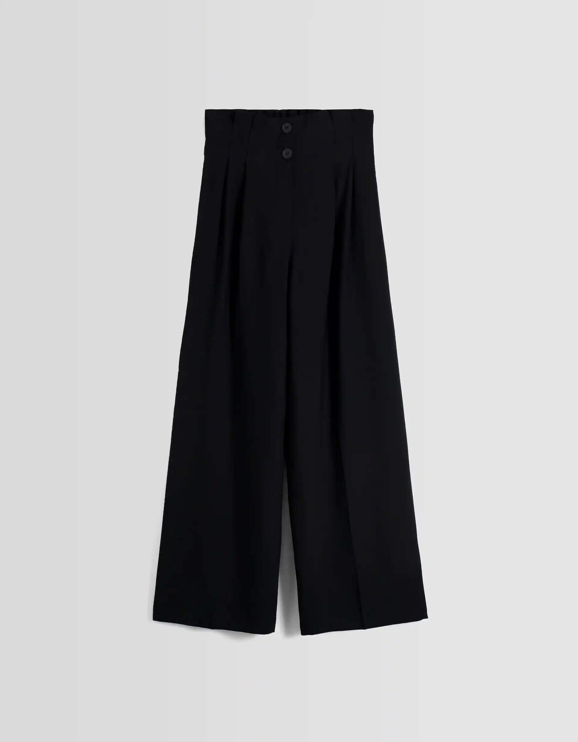 

Брюки Bershka Wide-leg Tailored Rustic, черный