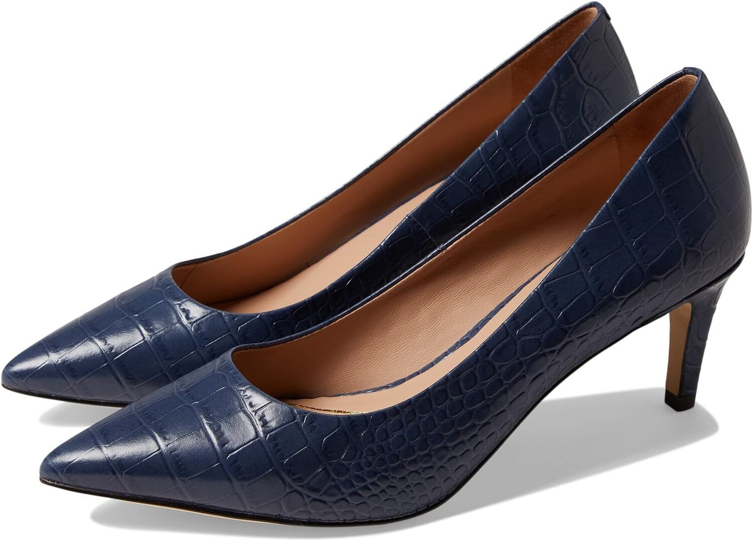 

Туфли Vandam Pump 65 mm Cole Haan, цвет Navy Blazer Croco Embossed Leather