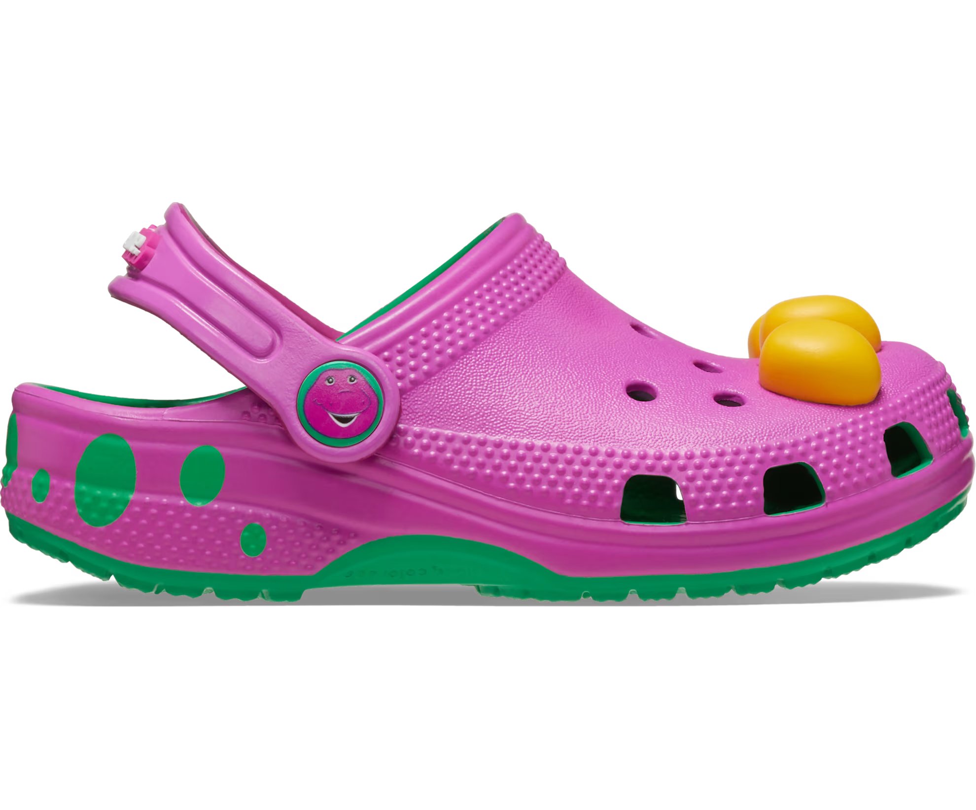 цена Сабо детские Crocs Classic x Barney, фиолетовый