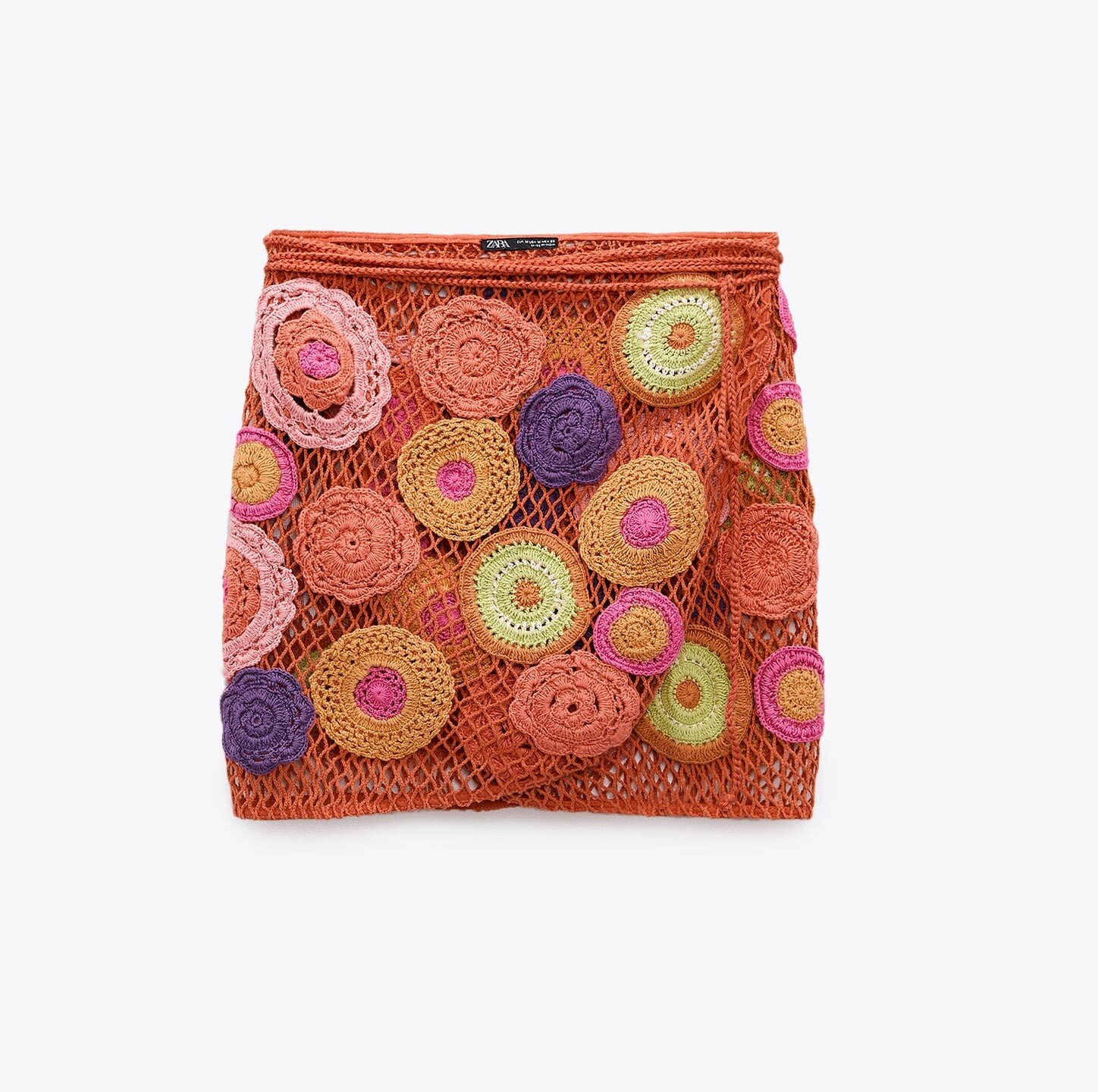 

Юбка-парео мини Zara Crochet Wrap, мультиколор