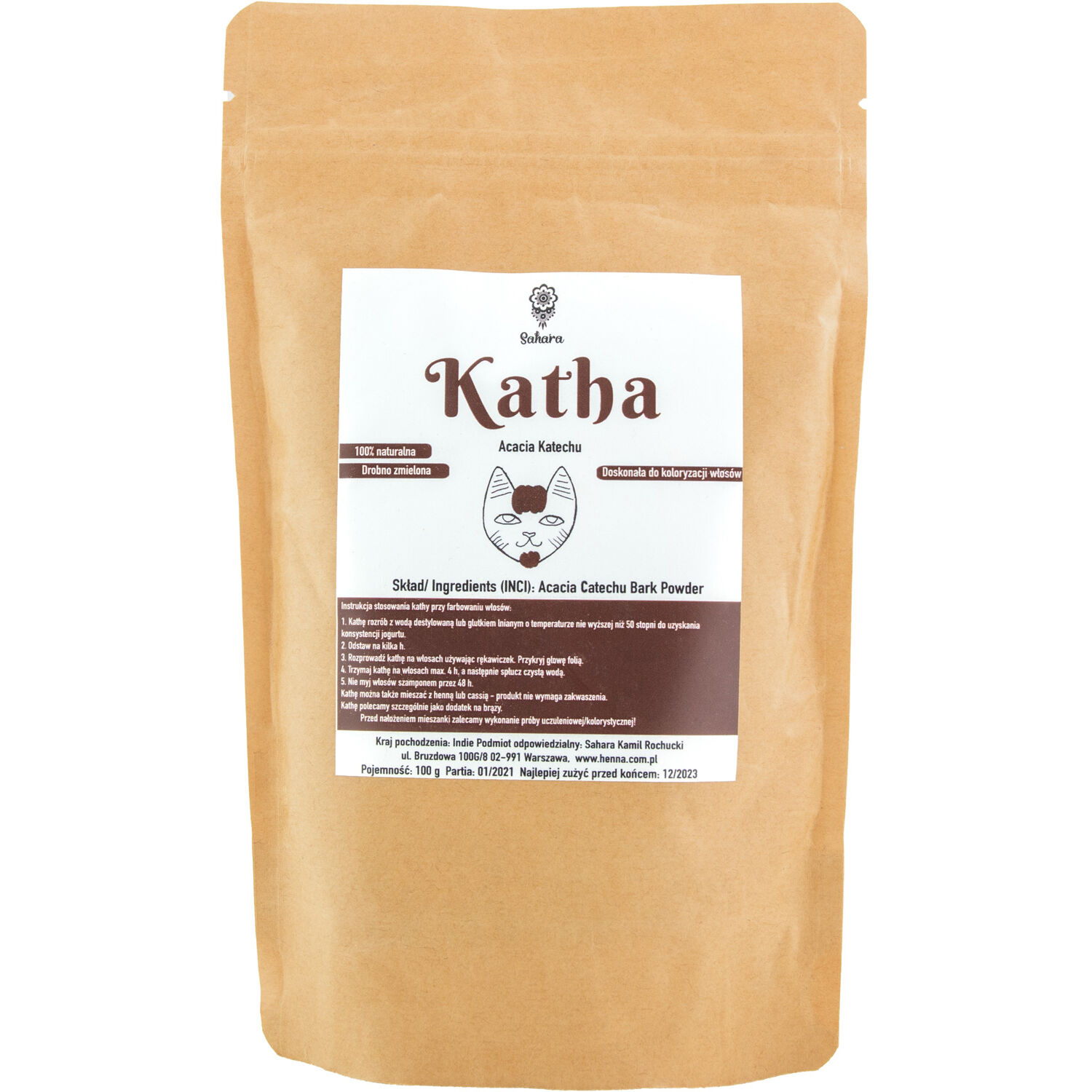 Sahara Katha Acacia Catechu травяная смесь для окрашивания волос, 100 г