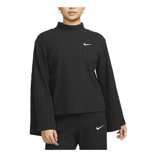 

Футболка Nike Sportswear ribbed High Collar Long Sleeves Long Sleeves Black, Черный