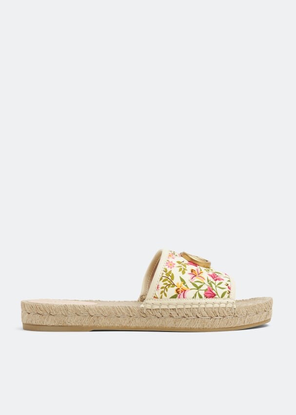 

Сандалии GUCCI Floral GG slide sandals, принт
