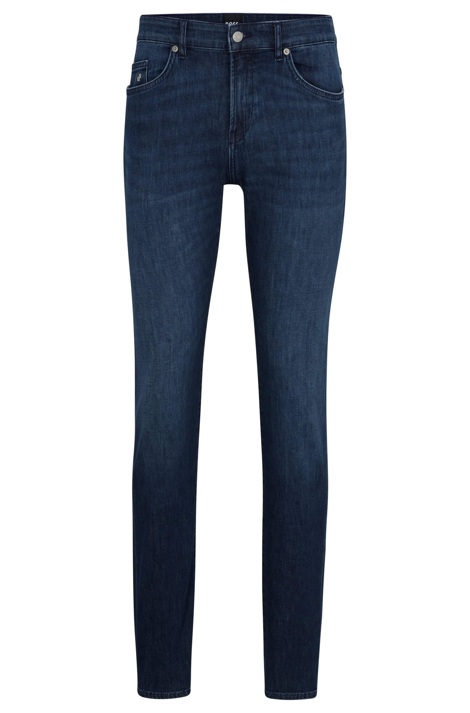 Джинсы Boss Slim-fit Jeans In Dark-blue Italian Lightweight, темно-синий джинсы приталенного кроя boss синий