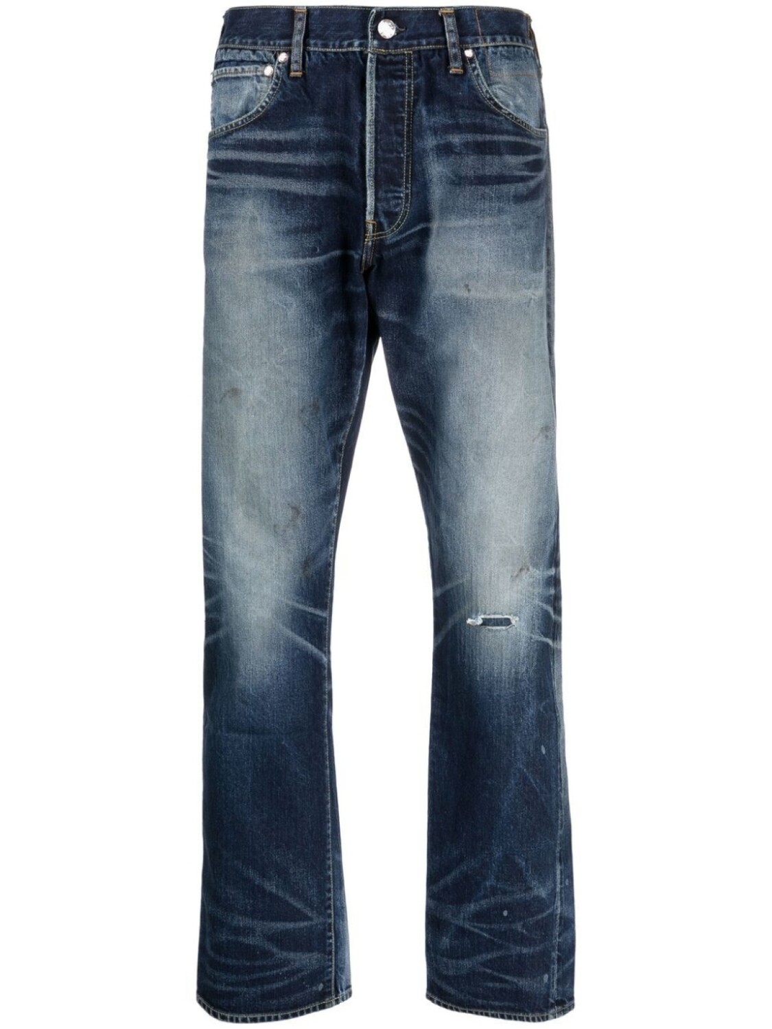 

Visvim прямые джинсы с эффектом потертости, синий
