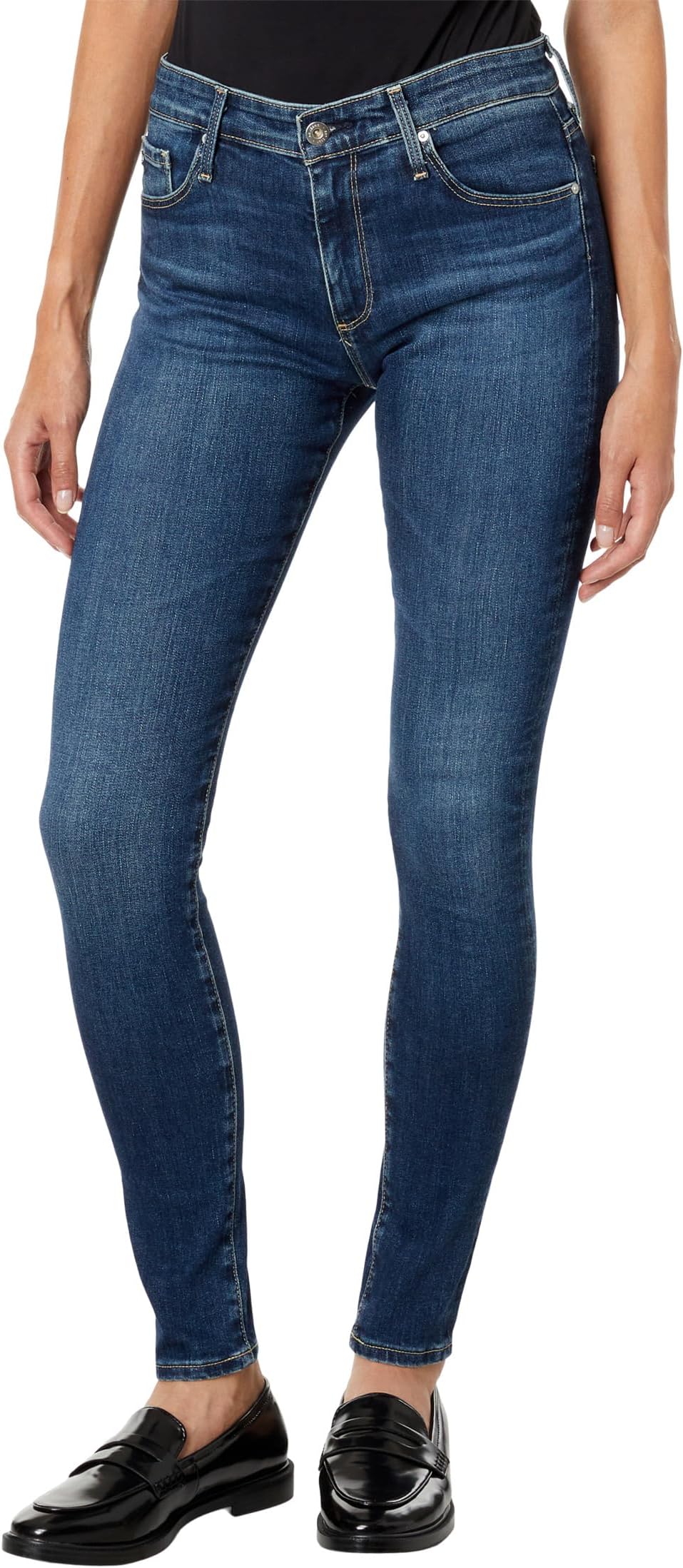 Джинсы Farrah High-Waisted Skinny in Queens AG Jeans, цвет Queens