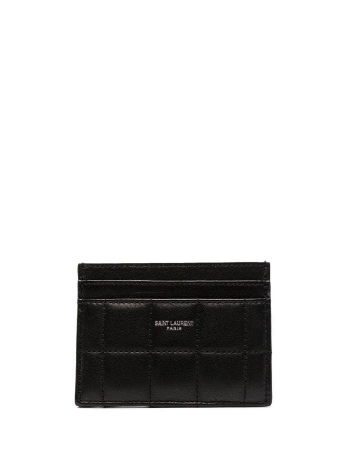 

Saint Laurent стеганый картхолдер с логотипом, черный