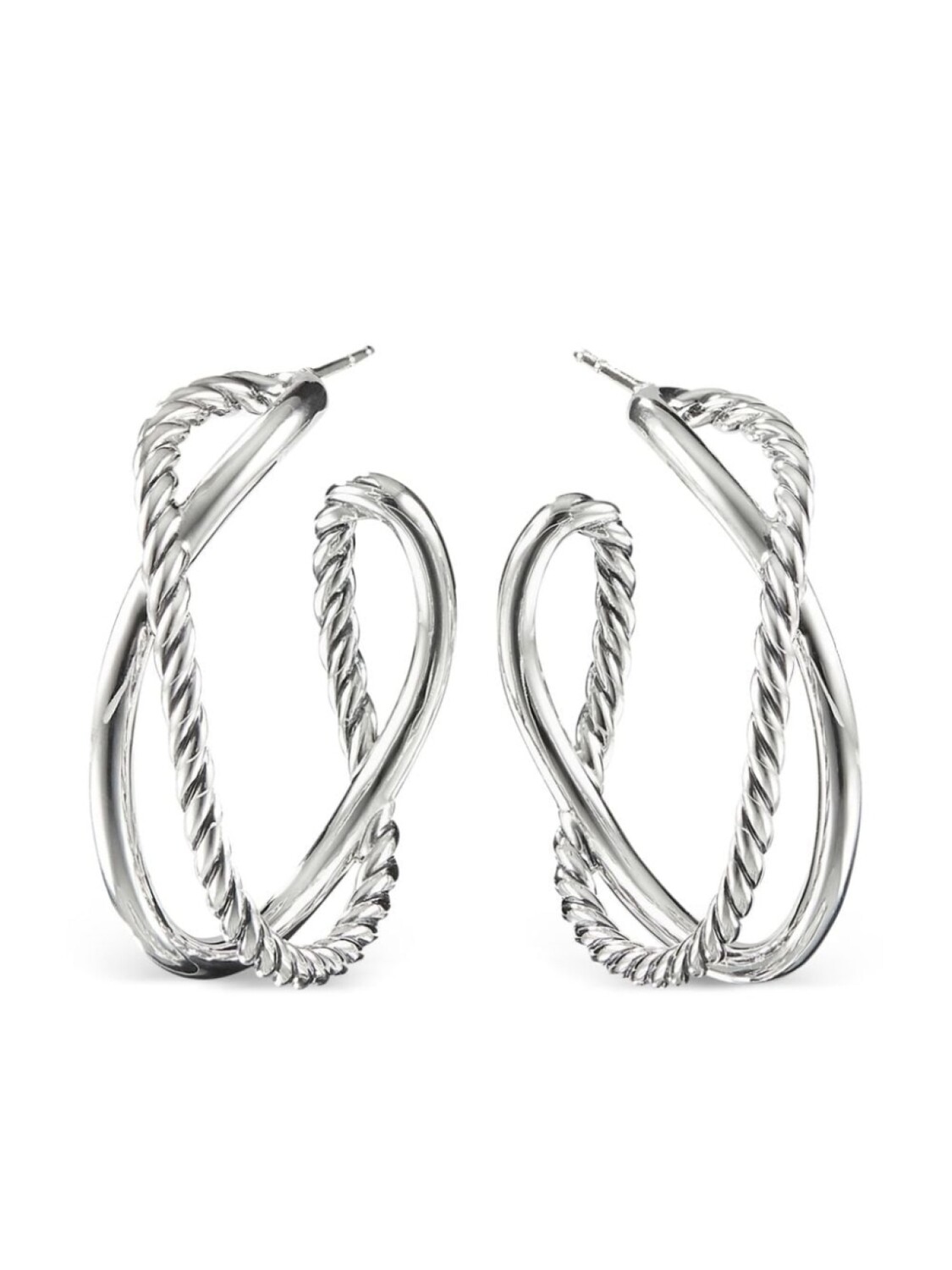 

Серебряные серьги Crossover David Yurman, серебряный