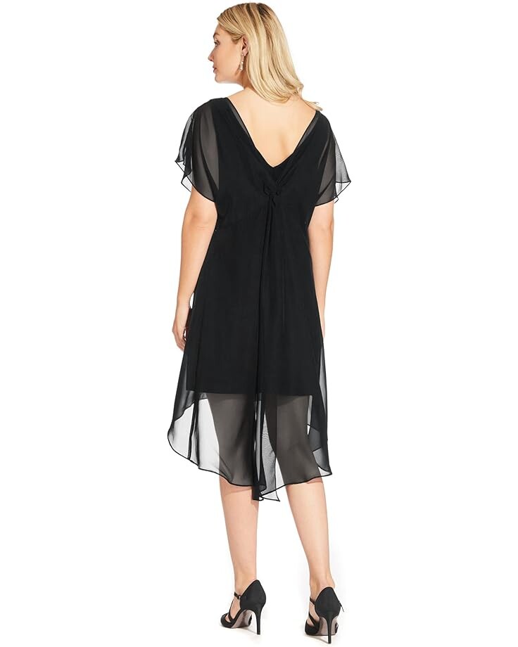 

Платье Adrianna Papell Chiffon Overlay Sheath Dress, черный