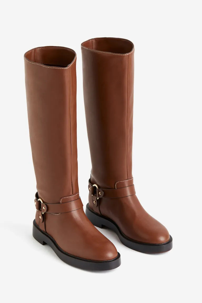 Рокерские ботинки до колена H&M, коричневый рокерские ботинки h