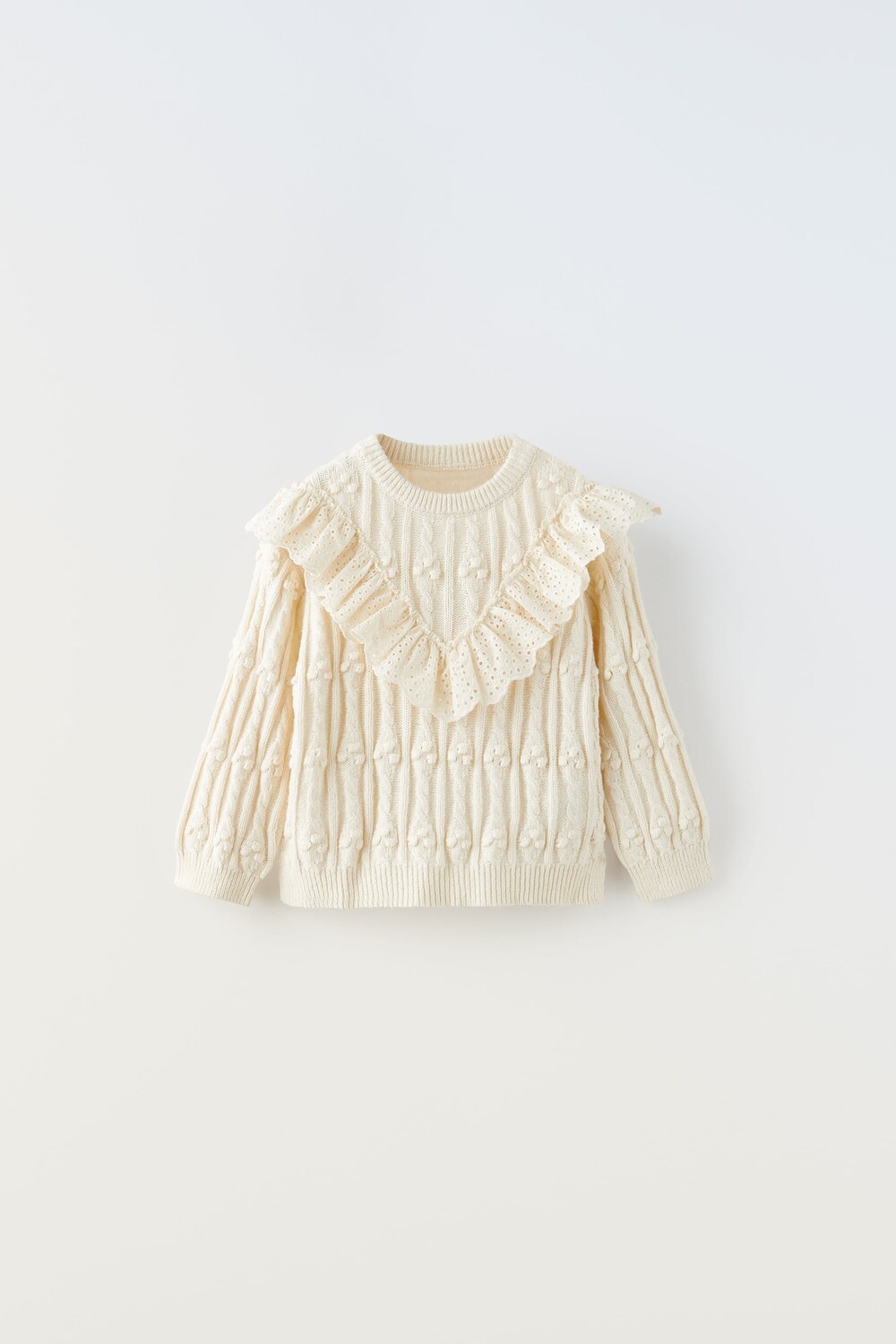

Трикотажный свитер с косами Zara, экрю