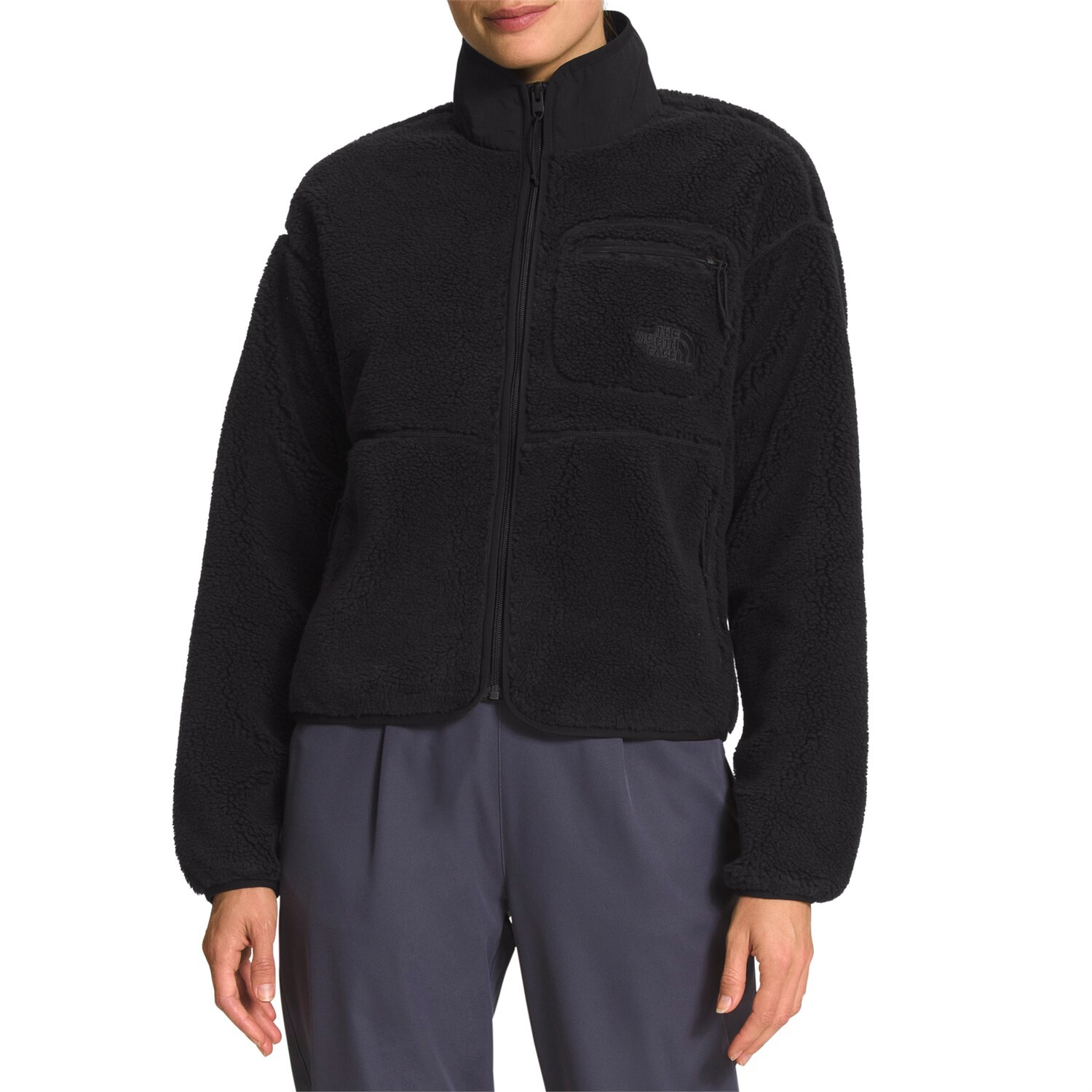 

Куртка на молнии The North Face с ворсом, черный