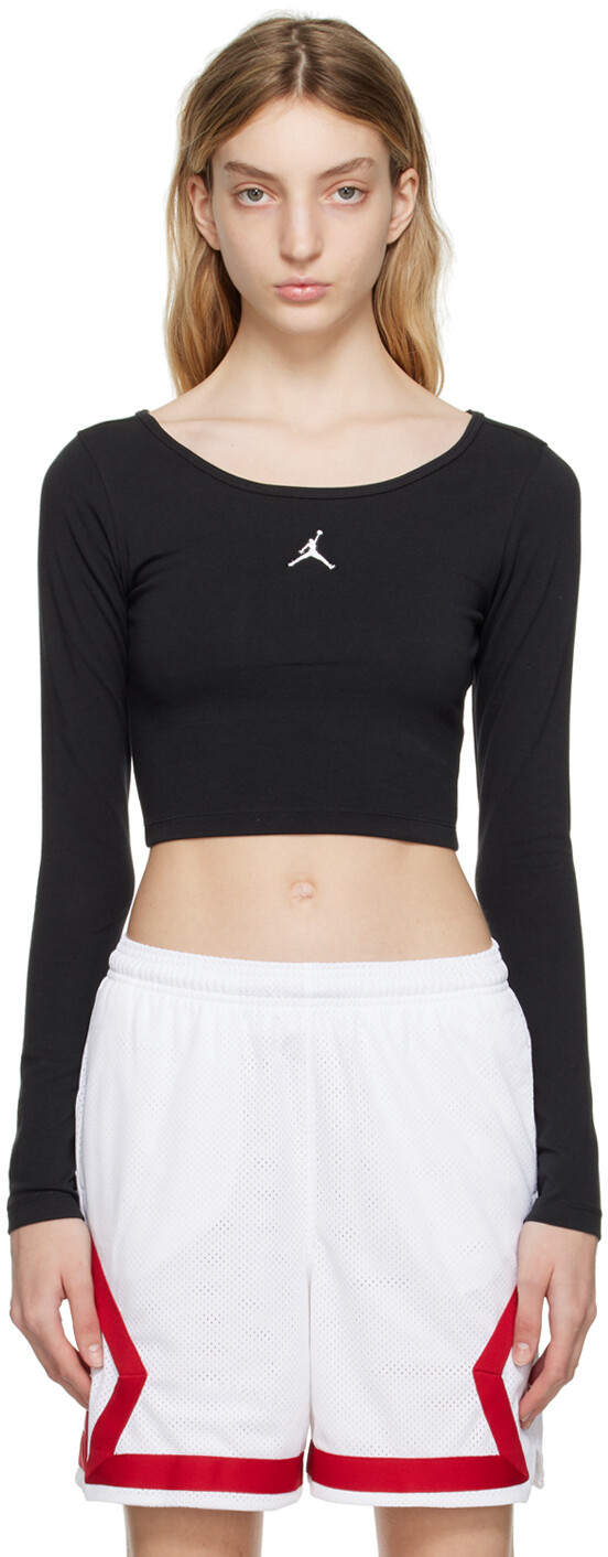 

Черная футболка с длинным рукавом Flight Nike Jordan
