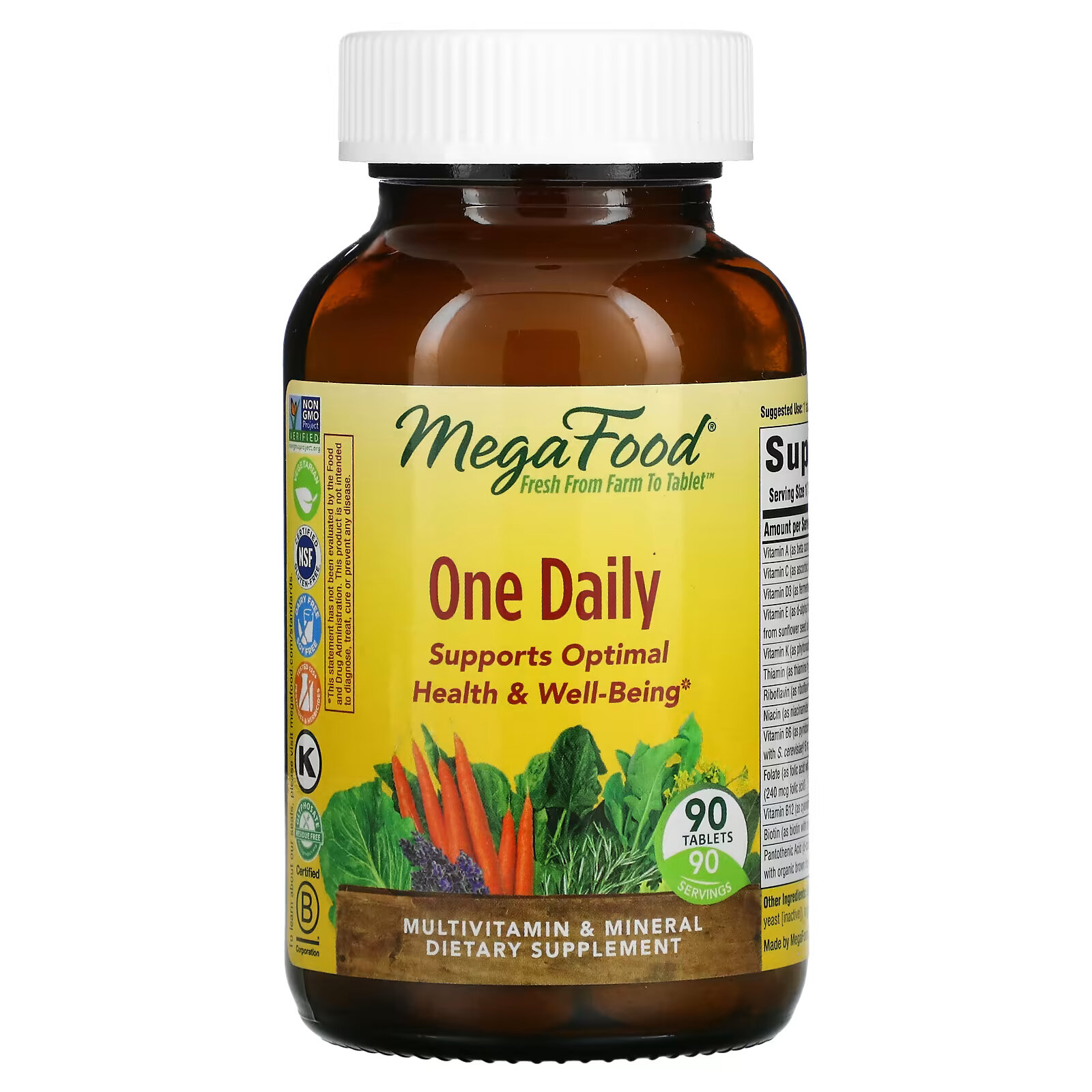 MegaFood, One Daily, витамины для приема один раз в день, 90 таблеток мультивитамины для женщин megafood один раз в день 90 таблеток