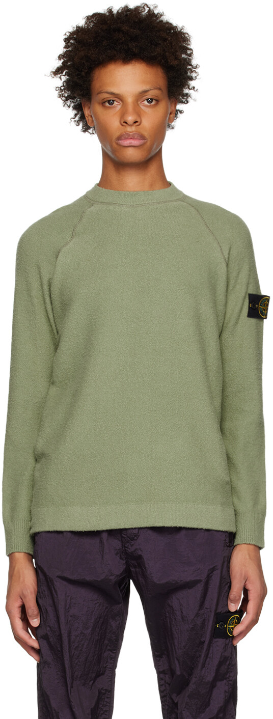 

Зеленый свитер с начесом Stone Island