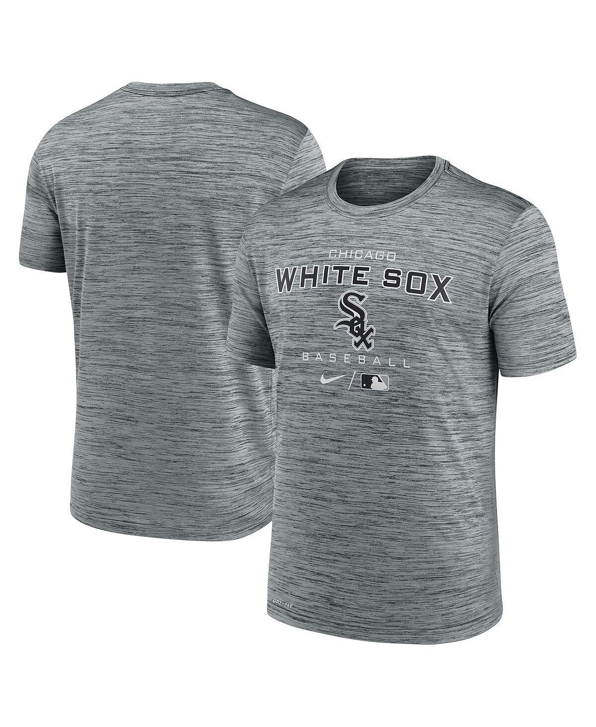 Мужская темно-серая футболка chicago white sox authentic collection velocity practice performance Nike, мульти