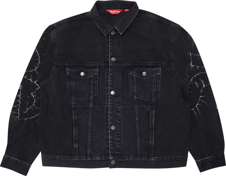 цена Куртка Supreme Shibori Denim Trucker Jacket 'Black', черный