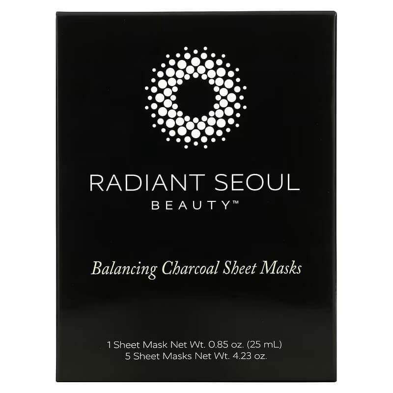 

Тканевые маски для лица с углем Radiant Seoul, 5 шт