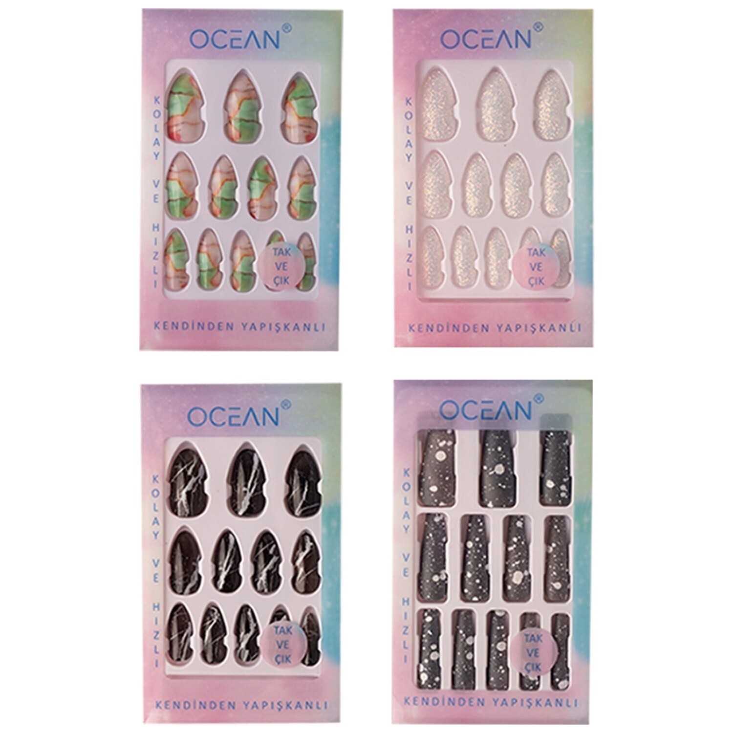 

Накладные ногти Ocean Snap Nail Set Adhesive