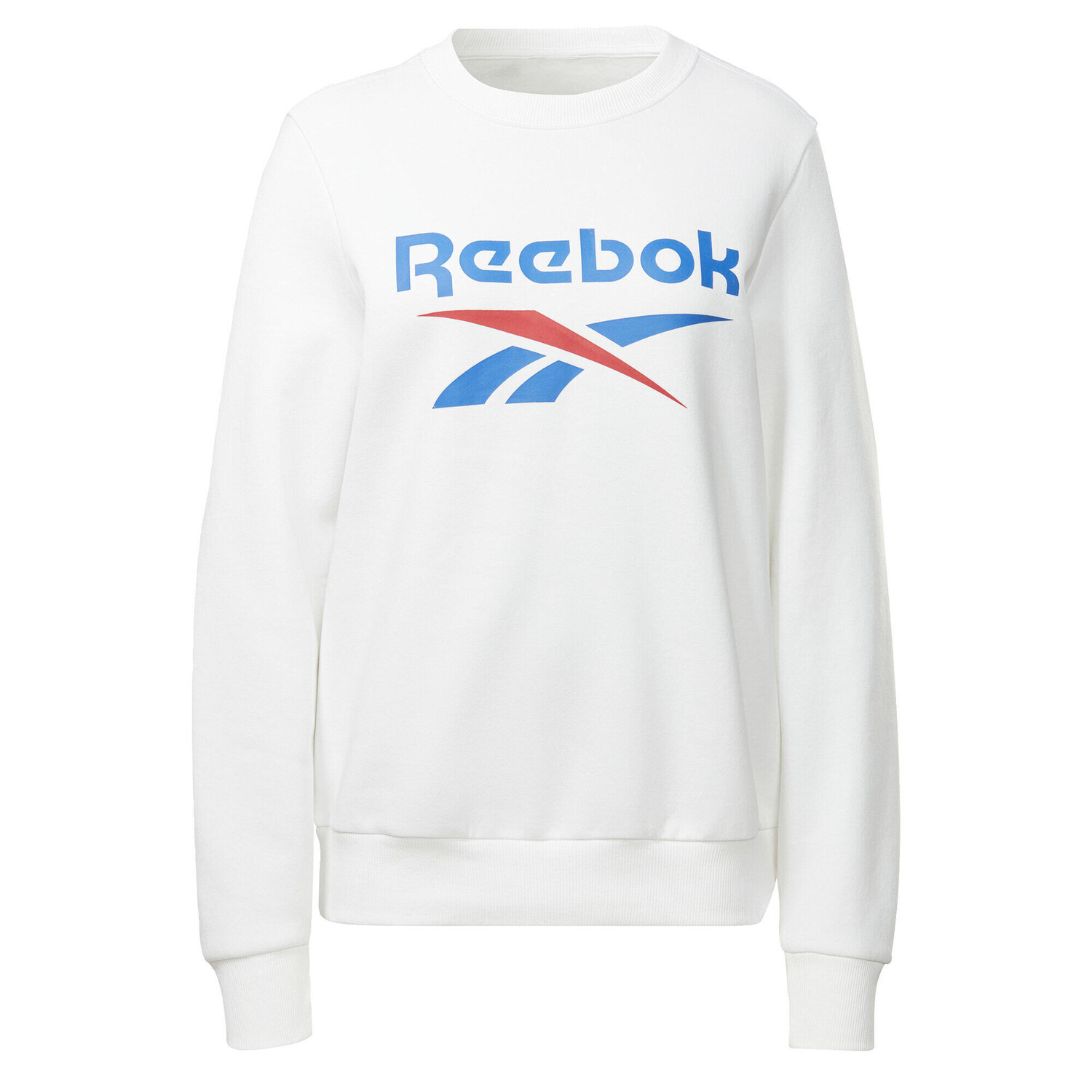 

Флисовая толстовка с круглым вырезом Reebok Identity с большим логотипом, белый