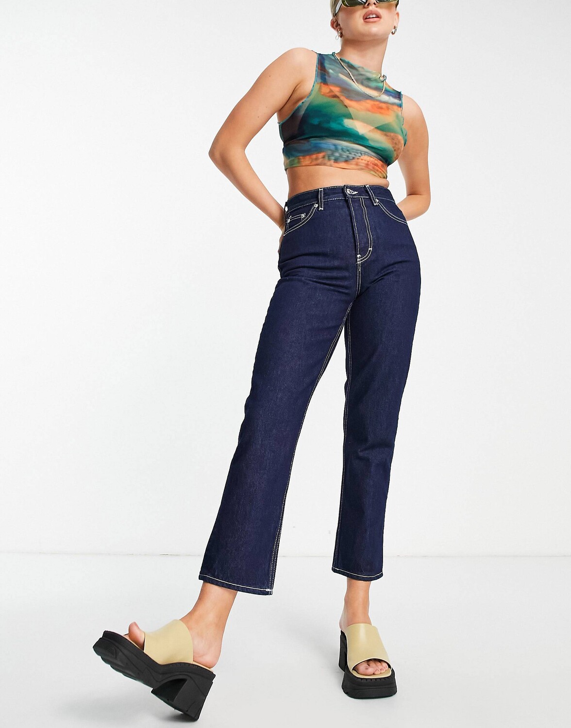 

Джинсы Topshop Editor цвета необработанного индиго