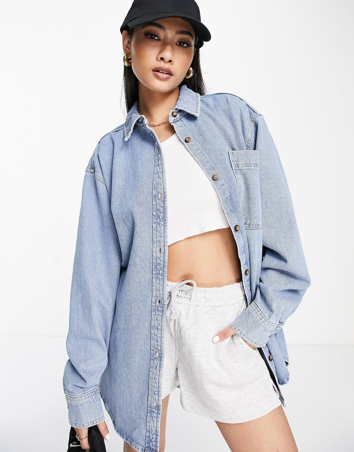 

Джинсовая рубашка \"original\" средней степени стирки ASOS DESIGN