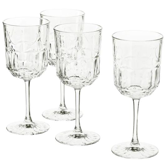 Набор бокалов для вина с гравировкой 4 штуки 270 мл Ikea, прозрачный