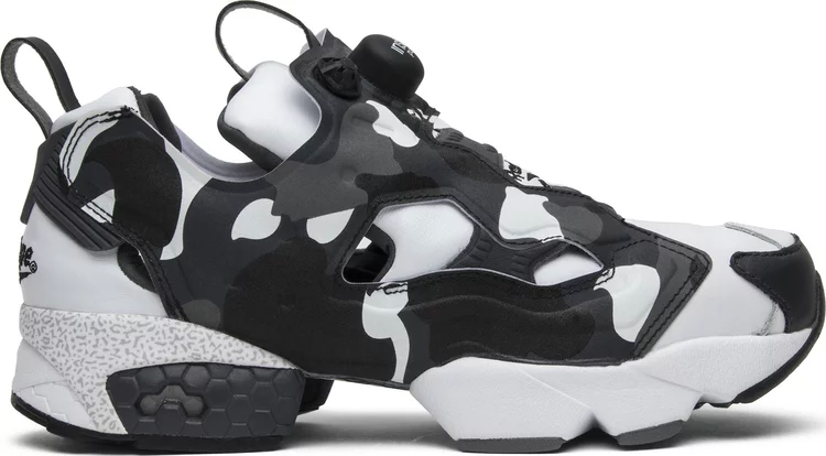 

Кроссовки a bathing ape x mita x instapump fury 'white black camo' Reebok, белый