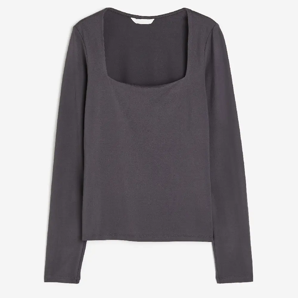 

Лонгслив H&M Long-sleeved Jersey, темно-серый