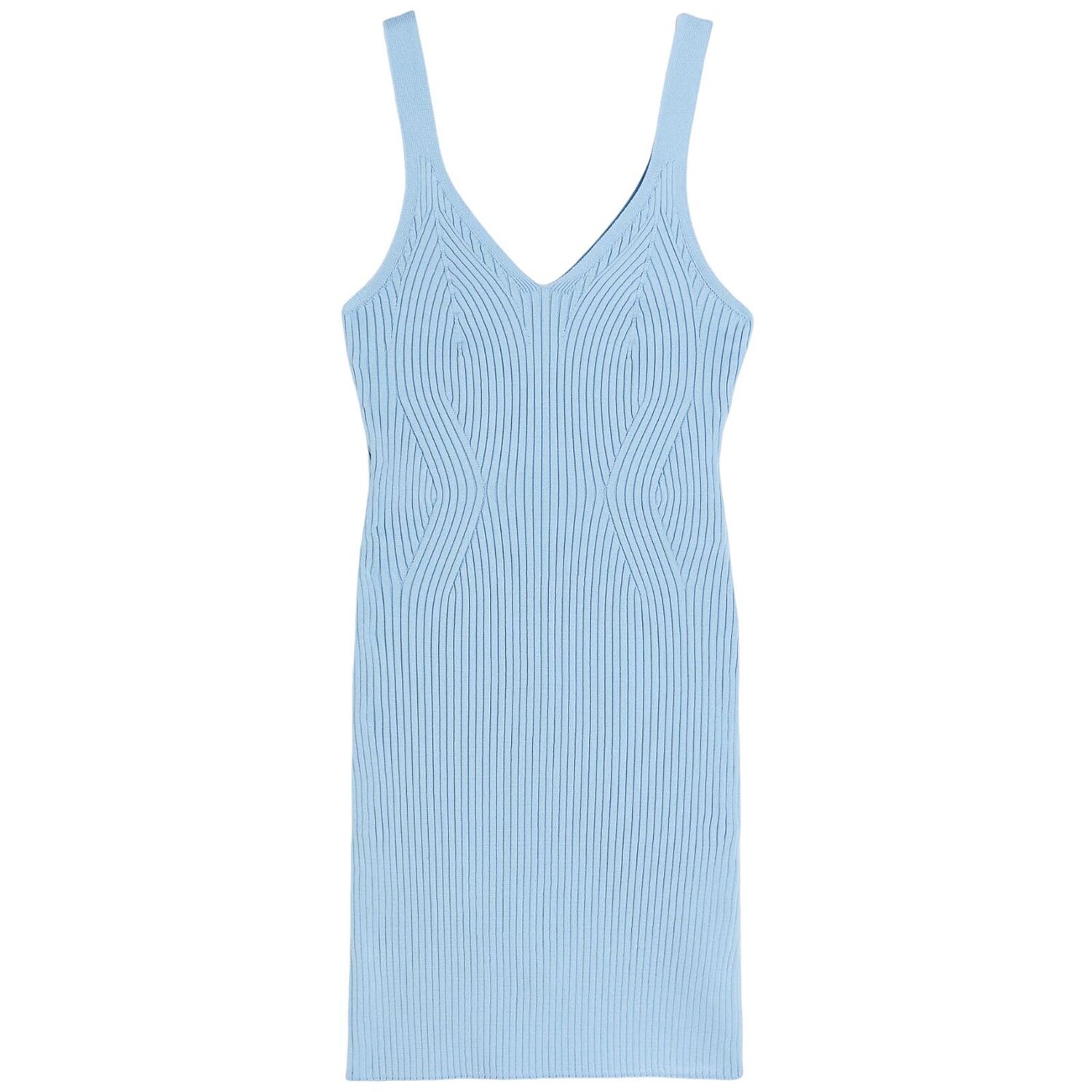 

Платье H&M Rib-knit Bodycon, светло-голубой, Синий