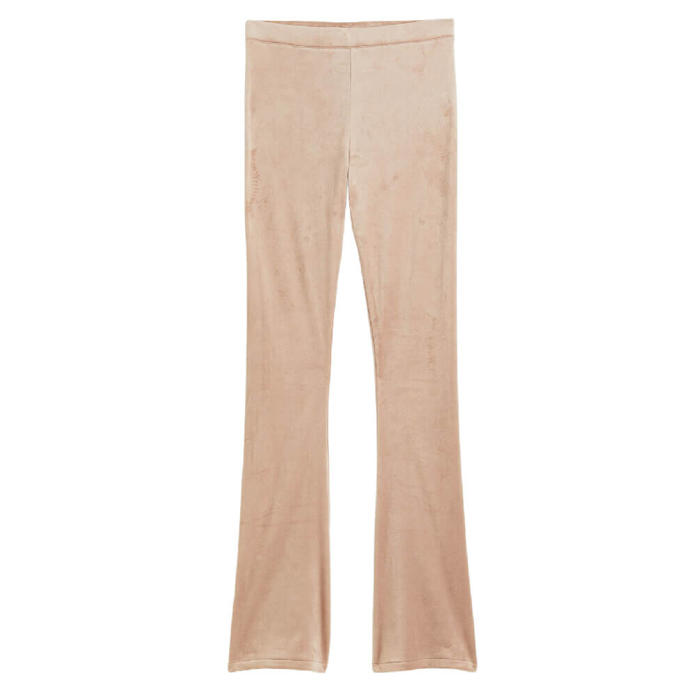 

Брюки H&M Flared Velour, бежевый