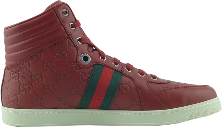 

Кроссовки Gucci GG High Top Web Stripe, красный