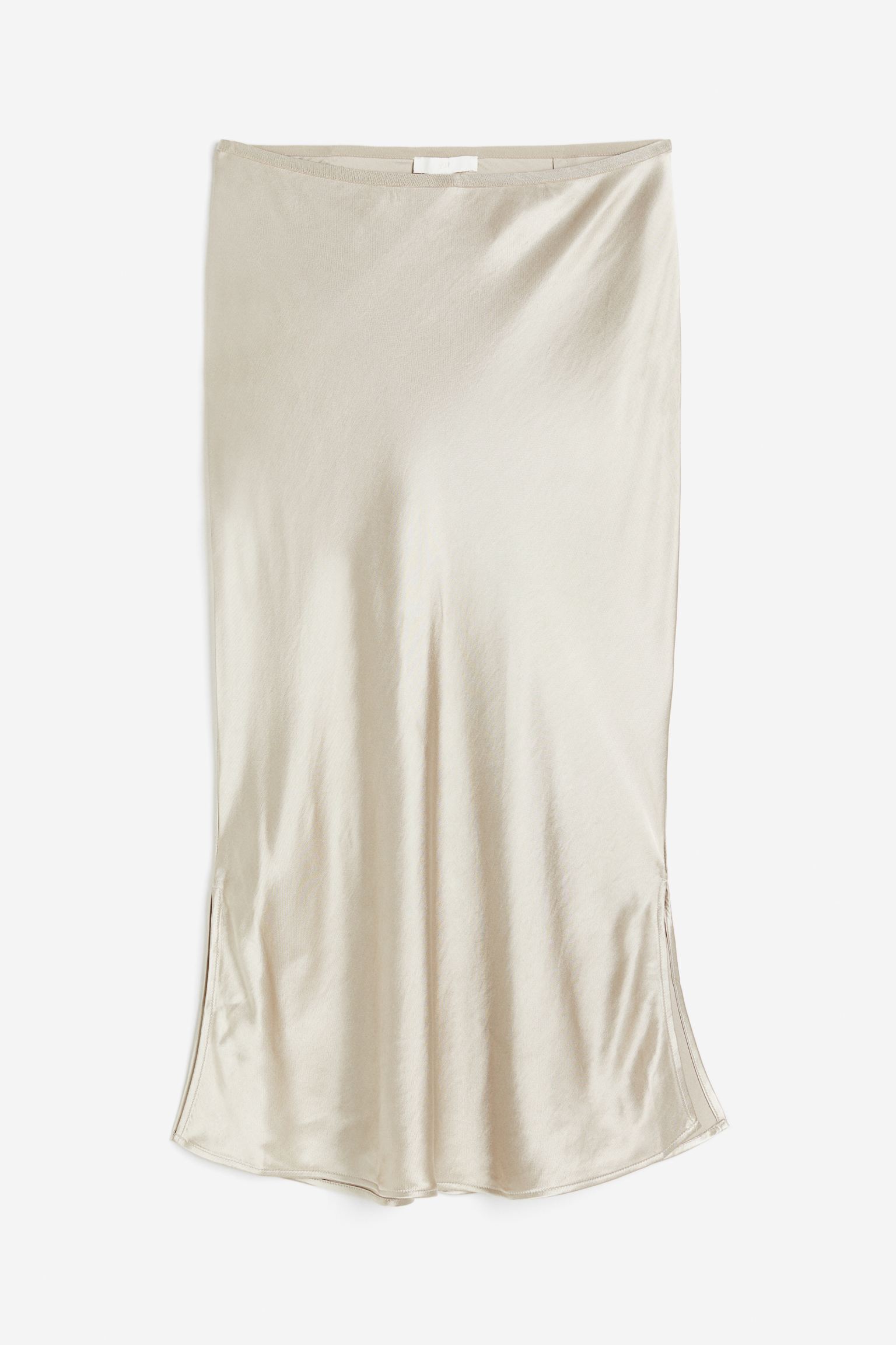Юбка H&M Satin, светло-бежевый бермуды средняя посадка без карманов пояс на резинке размер 50 белый