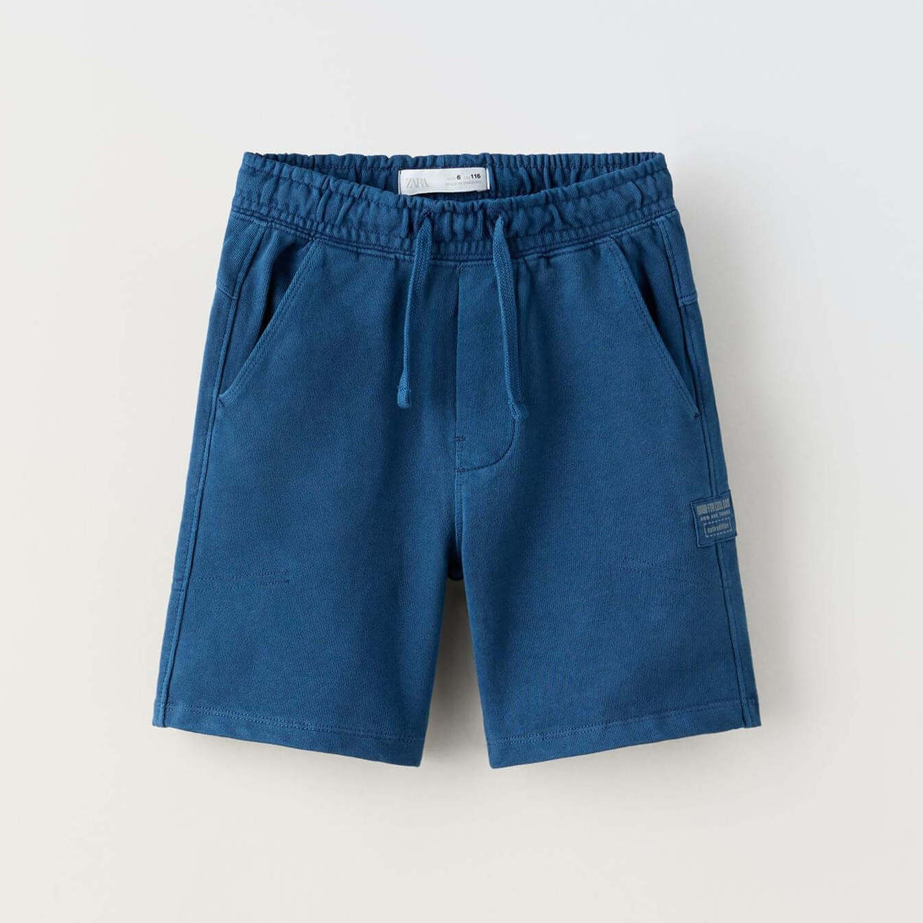 

Шорты Zara Garment Dyed Plush Bermuda, синий