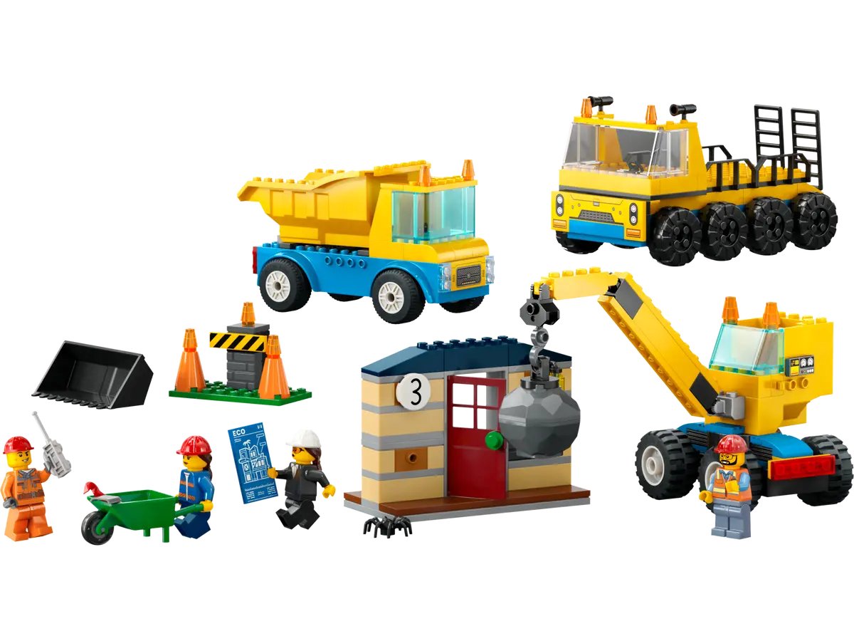 Конструктор Lego City Trucks And Wrecking Ball Crane 60391, 235 деталей