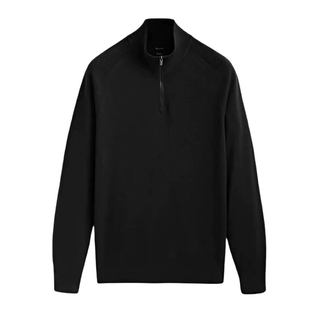 

Свитер Massimo Dutti Mock Neck With Zip, черный