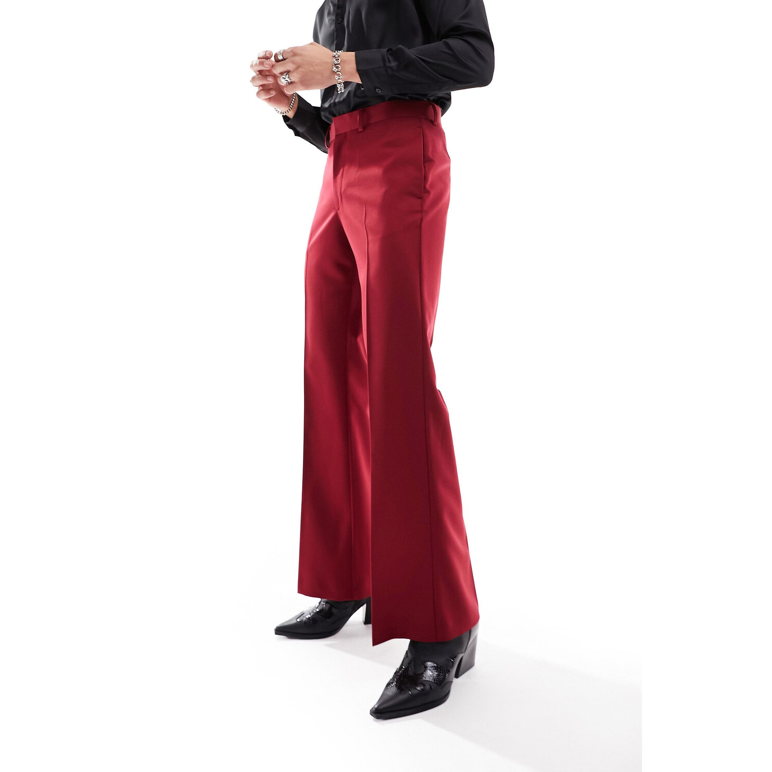 

Брюки Asos Design Flared Smart, красный