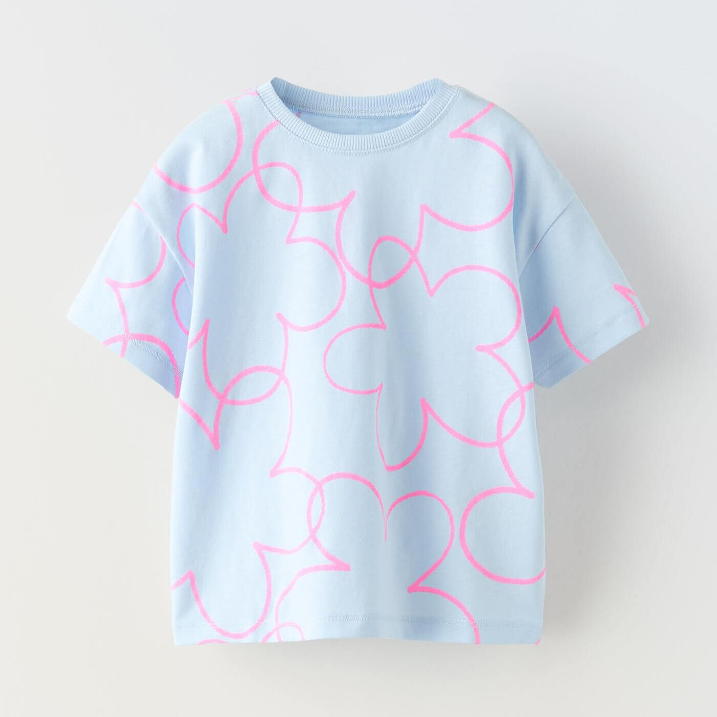 

Футболка Zara Streak Print, голубой, Синий