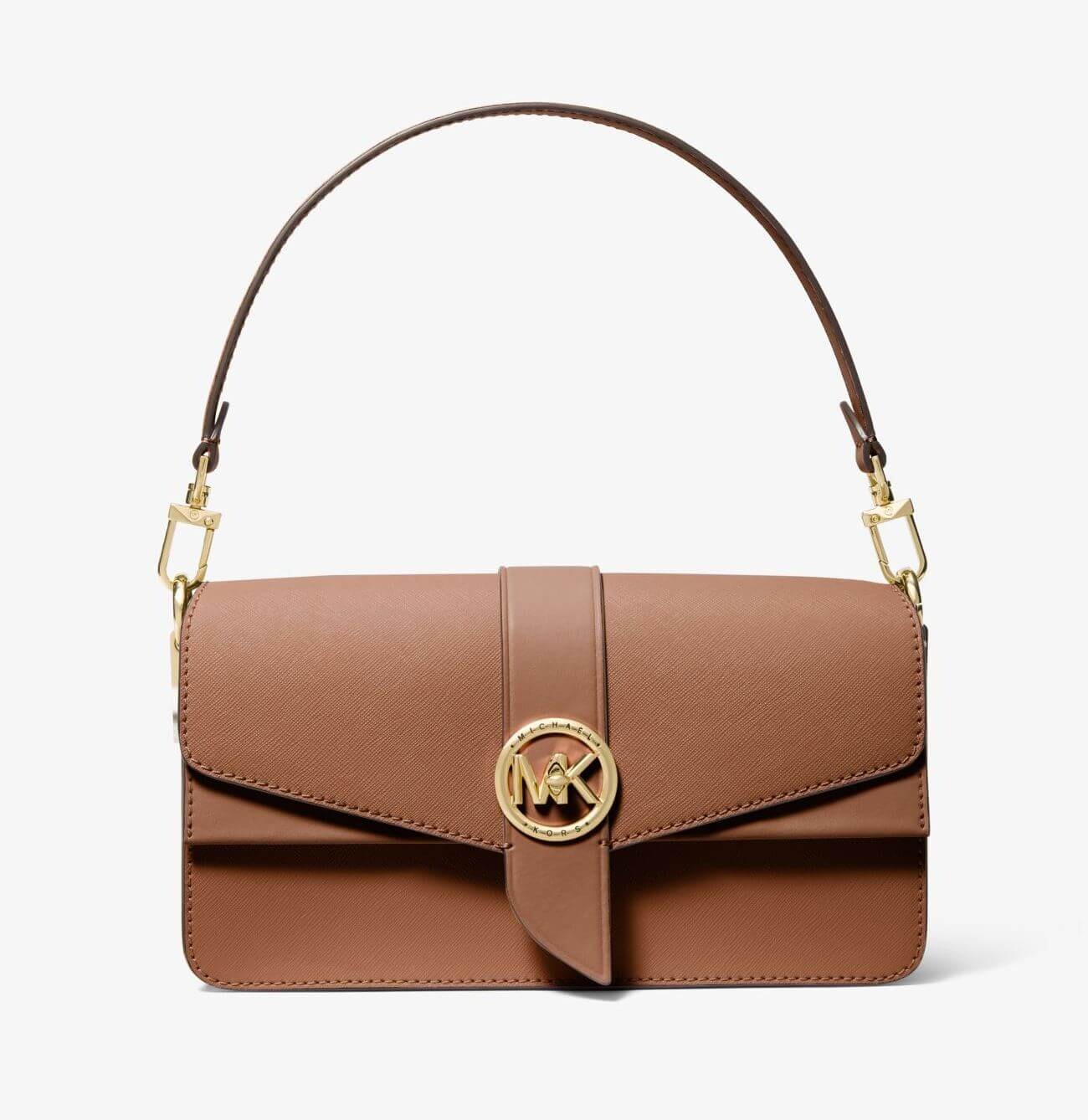 

Сумка Michael Michael Kors Greenwich Medium Saffiano Leather Shoulder, бежевый