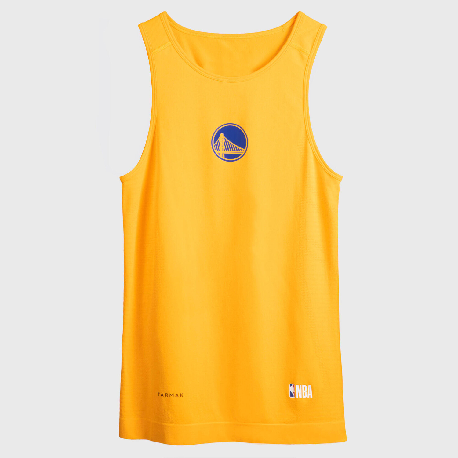 

Функциональная рубашка Basketball UT500 Slim Men NBA Golden State Warriors белая TARMAK, золотисто-желтый/манго/манго