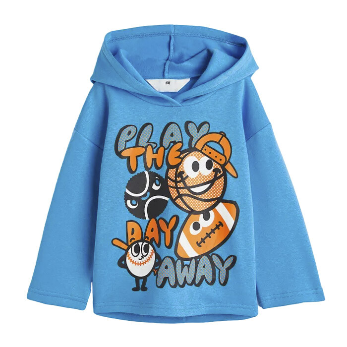 

Толстовка H&M Play The Day Away Printed, синий