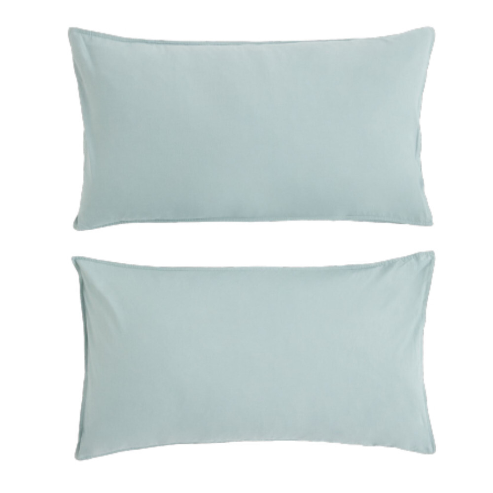 

Комплект наволочек хлопок со строчкой H&M Home Cotton, 2 предмета, светло-синий
