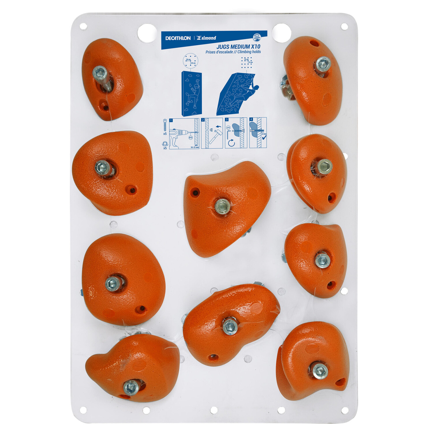 

Зацепы для скалолазания 10 шт синие VERTIKA JUGS MEDIUM Simond