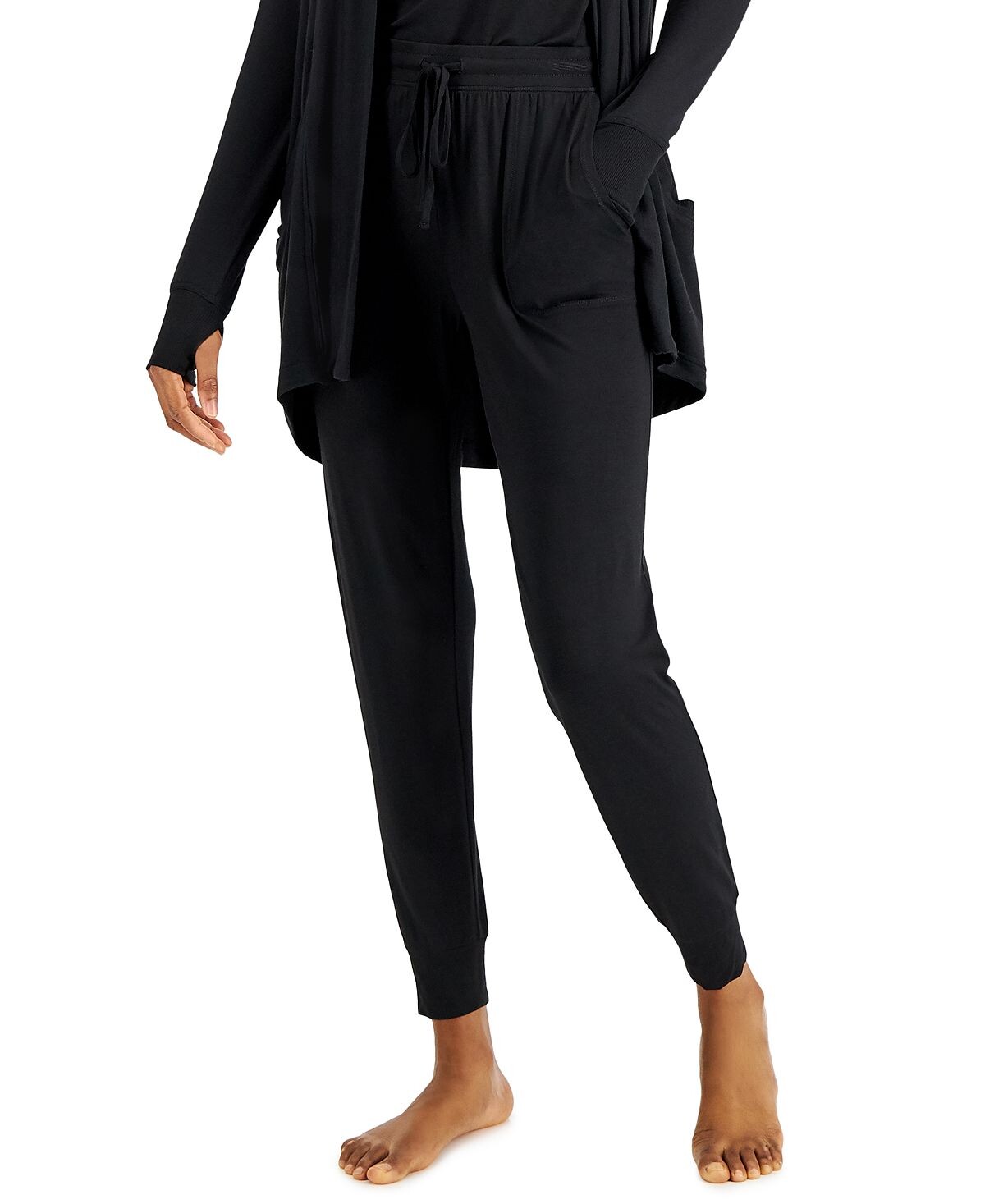 

Пижамные штаны super soft solid jogger, созданные для macy's Alfani, черный