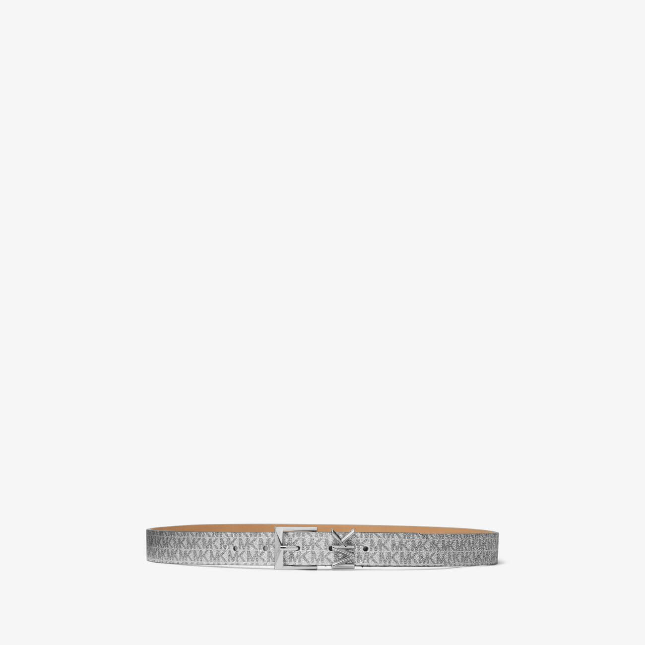 

Ремень Michael Michael Kors Metallic Logo, черный/серый